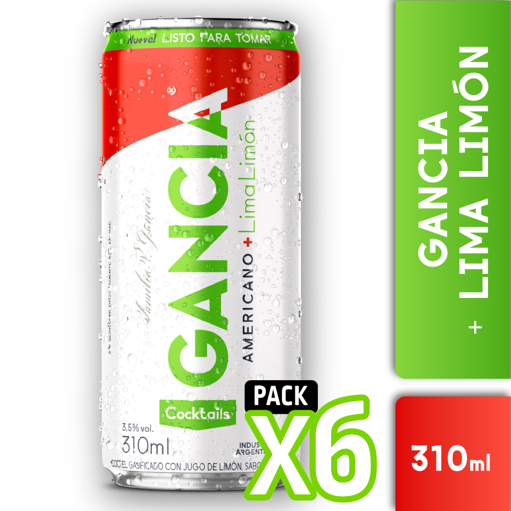 Gancia + Lima Limón 310ml Pack x6