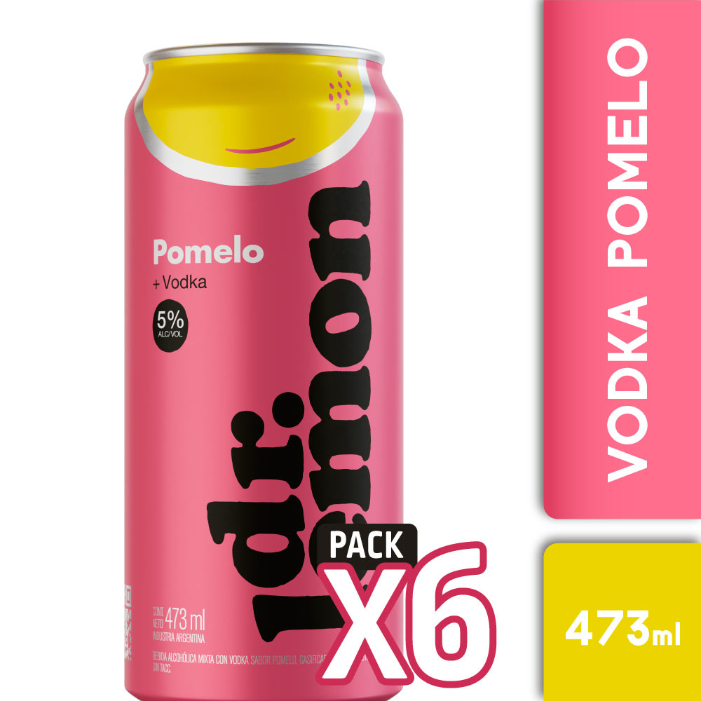 Dr. Lemon Vodka Pomelo Lata 473ml Pack x6