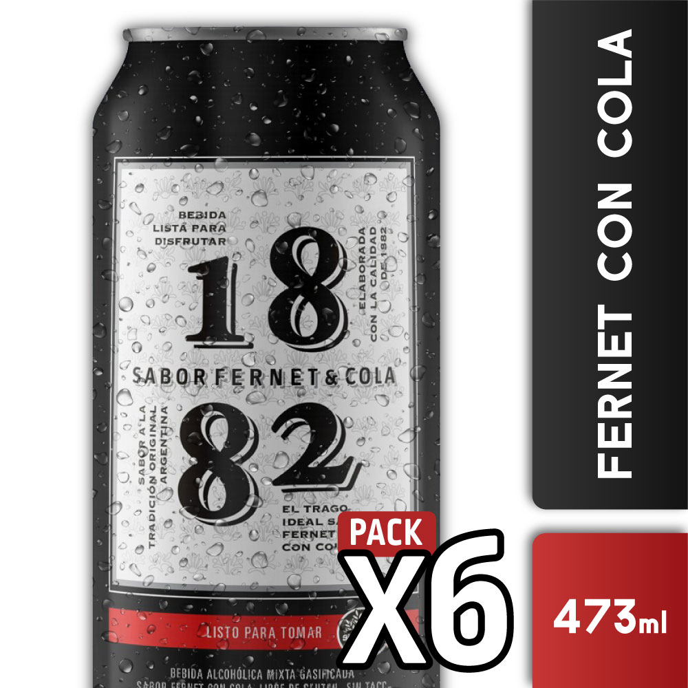 Fernet 1882 con Cola 7° 473ml - Sin Tacc Pack x6